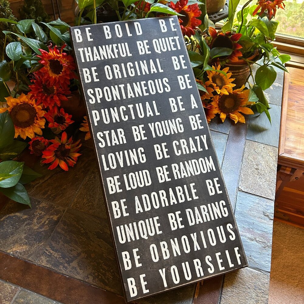 “Be Bold…” Inspirational Wooden Box Sign (Mint; LARGE)